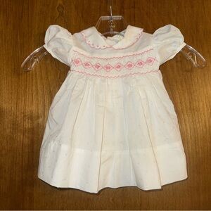 Vintage Baby Togs White Dress Pink Embroidery